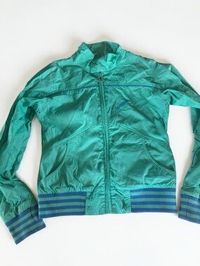 Y2K Westbeach Windbreaker Jacket Teal Techwear Retro Spring Coat